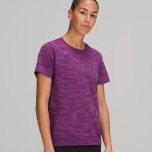 Lululemon Swiftly Relaxed Fit Chroma check striped short sleeve t shirt size 8